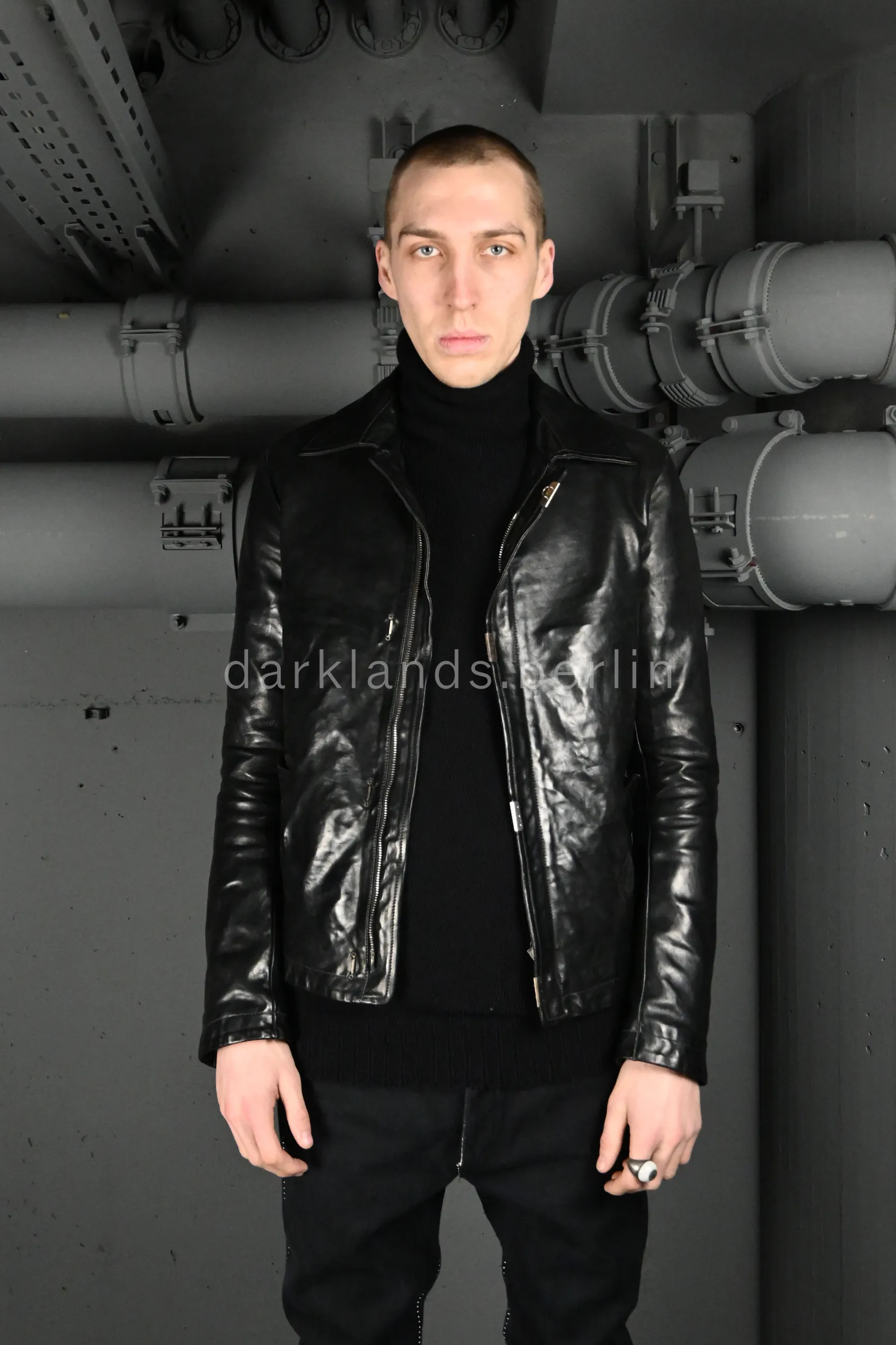 Object Dyed Lined Scarstitched Leather Jacket | Carol Christian 