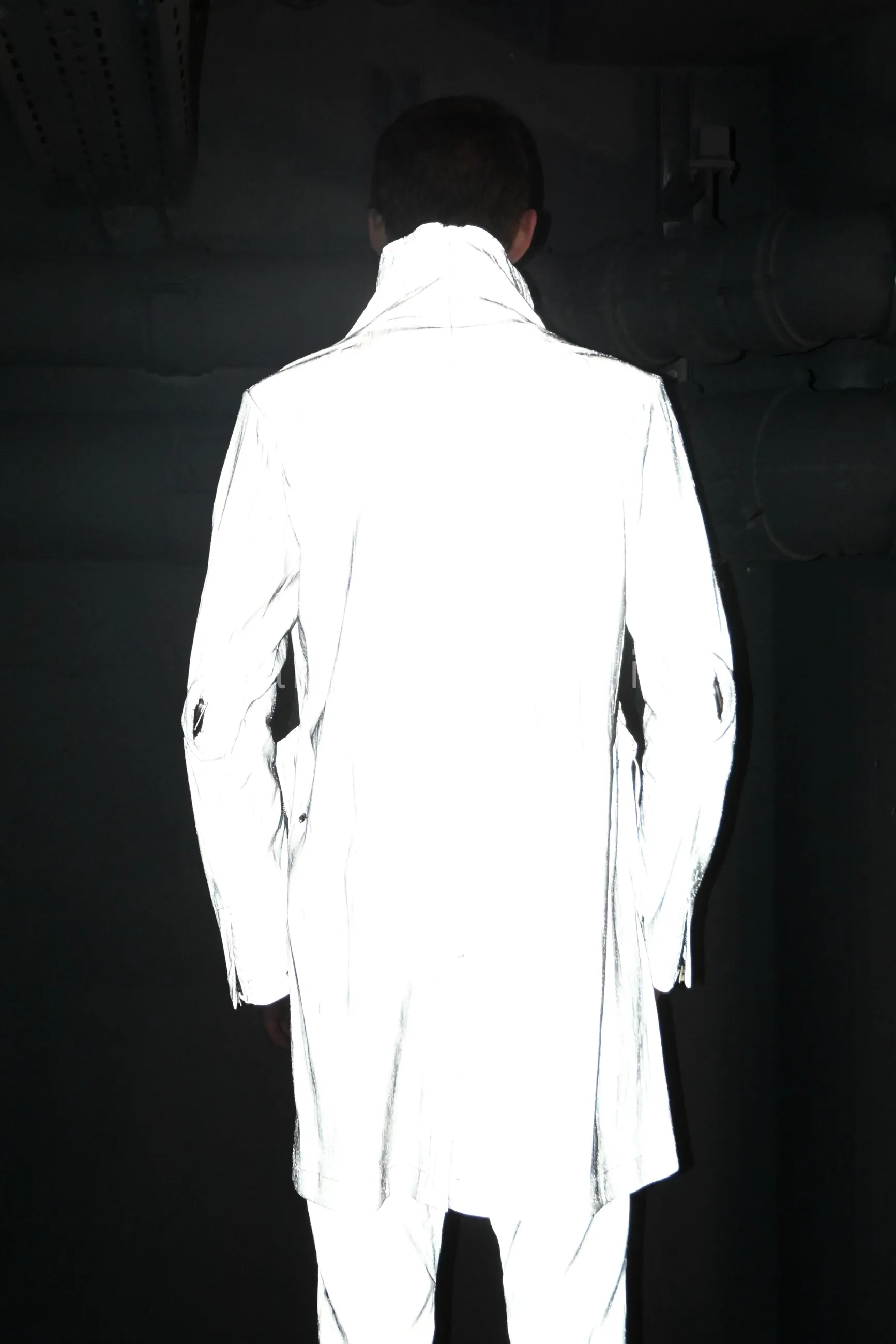 Stirred Chain Seam Prosthetic Elbow Button-Down Collar Parka 