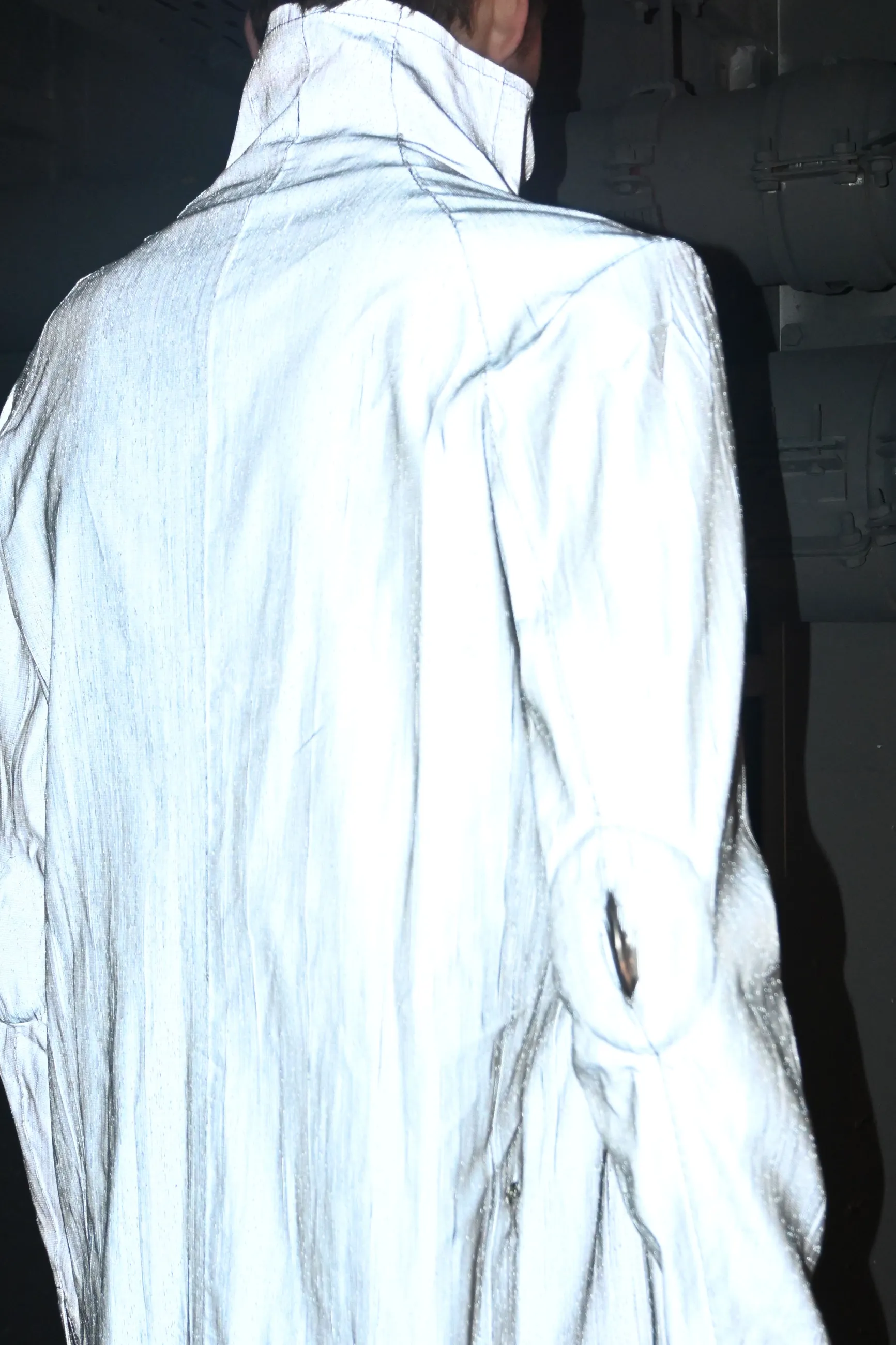 Stirred Chain Seam Prosthetic Elbow Button-Down Collar Parka 